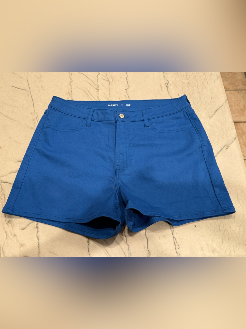 Old Navy High-Rise WOW Shorts Size 14 Sapphire Sky Blue NWOT - Picture 11 of 12